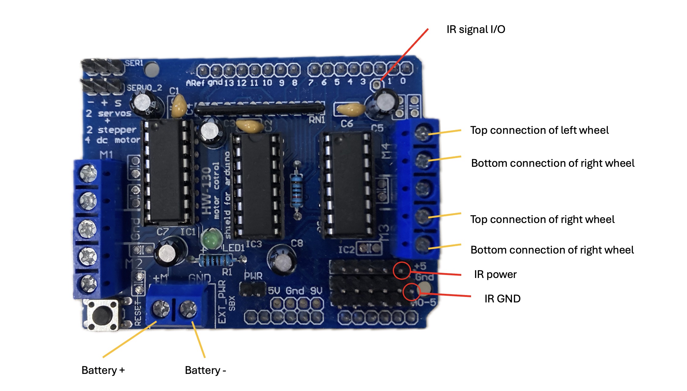 Motor Shield Connections